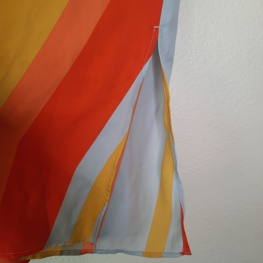 Loft Striped Pull On Midi Skirt XL - Picture 3 of 4